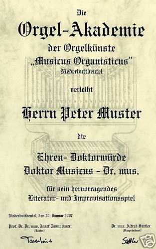 Ehren doktorwürde orgel - ehren,