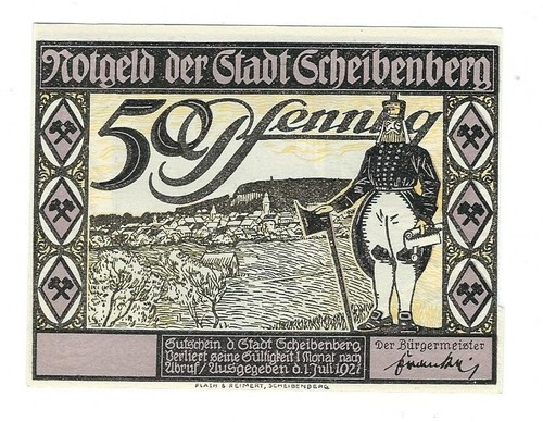 Notgeld stadt scheibenberg - notgeld,