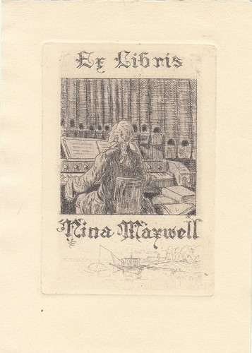 Exlibris bookplate radierung - bookplate,